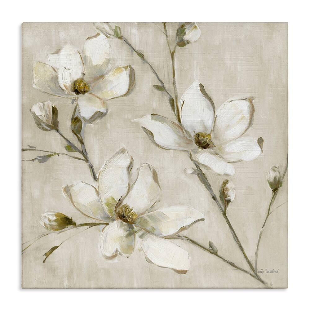 Stupell Neutral Dogwood Branches Canvas Wall Art Design By Sally Swatland