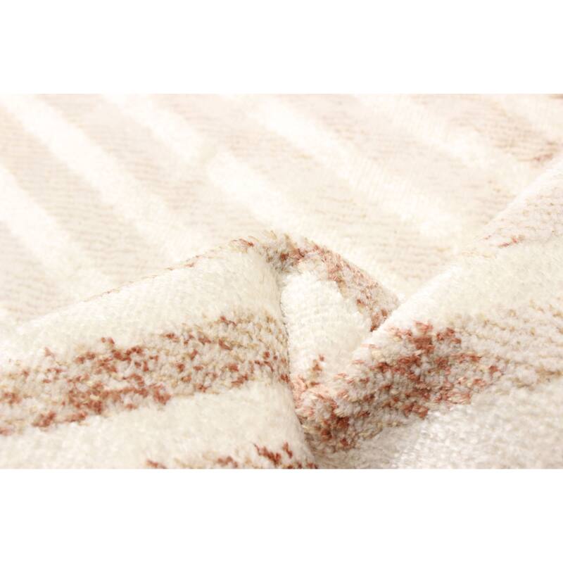 ECARPETGALLERY Machine Woven Lana Ivory Area Rug