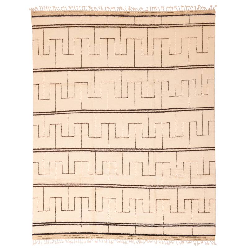 ECARPETGALLERY Hand-knotted Pak Finest Marrakesh Cream Wool Rug - 8'3 x 10'0