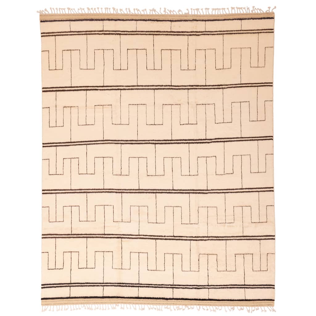 ECARPETGALLERY Hand-knotted Pak Finest Marrakesh Cream Wool Rug - 8'3 x 10'0