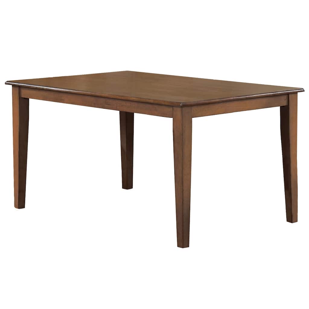 30 in. H, 7 -Piece Brown Rectangle Wood Top with High Slat Back 6 Seating Dining Room Set