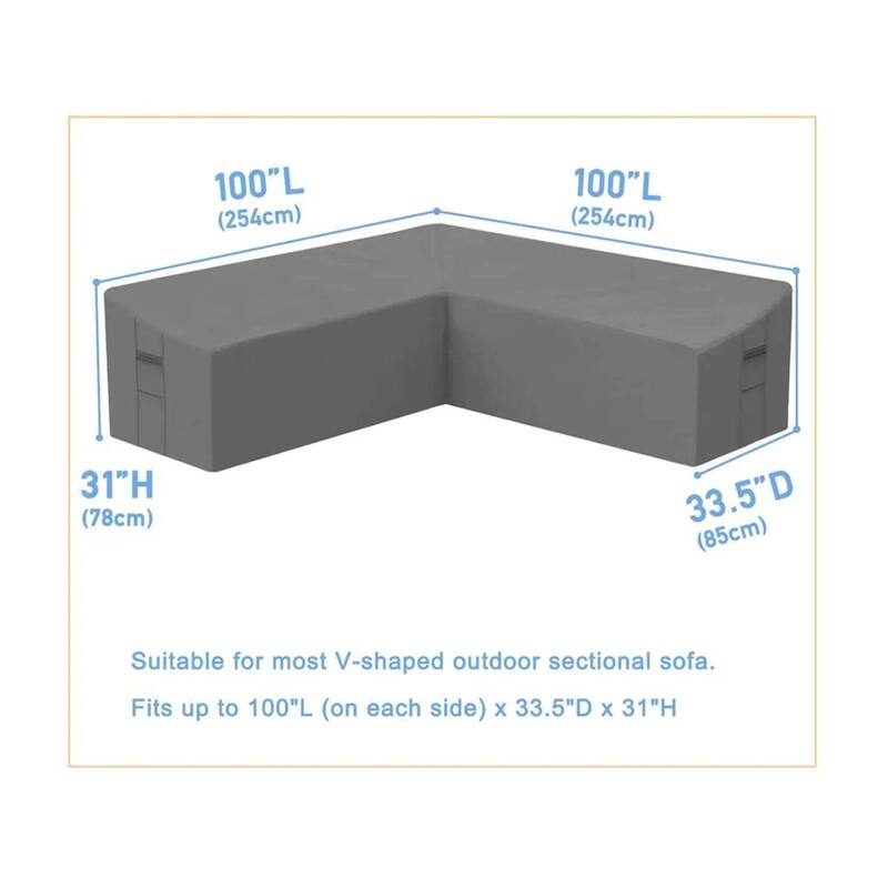 Universal Patio Sectional Sofa Cover Anti-UV & Windproof Waterproof