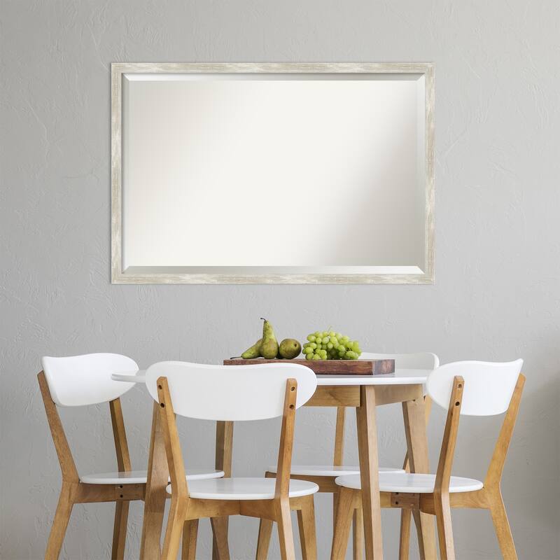 Beveled Wall Mirror - Crackled Metallic Narrow Frame - Crackled Metallic Narrow