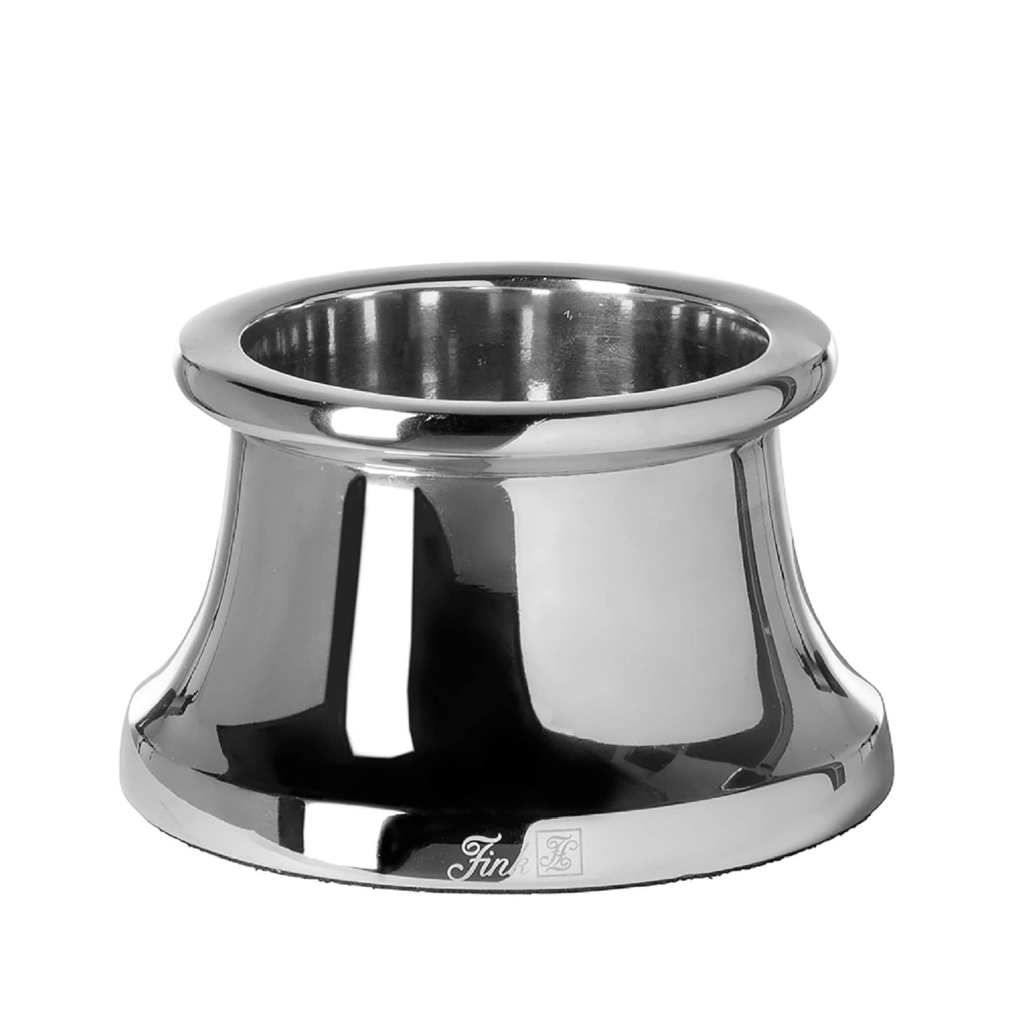 Small Geometric Candle Lantern with Base - 6.25" - Nickel Finish