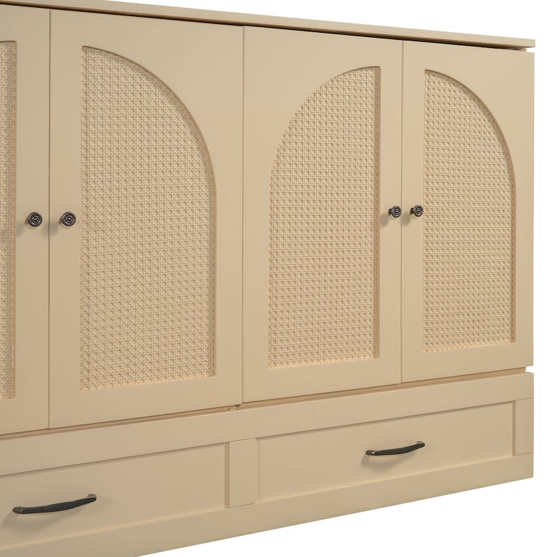 Queen Size Murphy Bed with Large Drawers