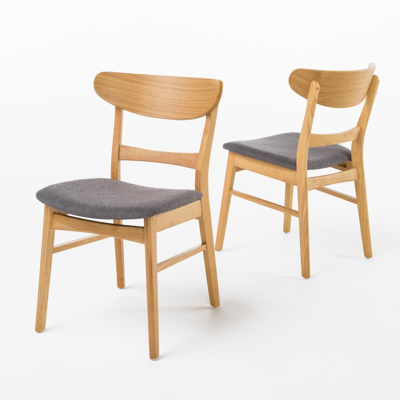 Christopher Knight Home - Eulalia Rubberwood and Upholstered 5 Piece Dining Set