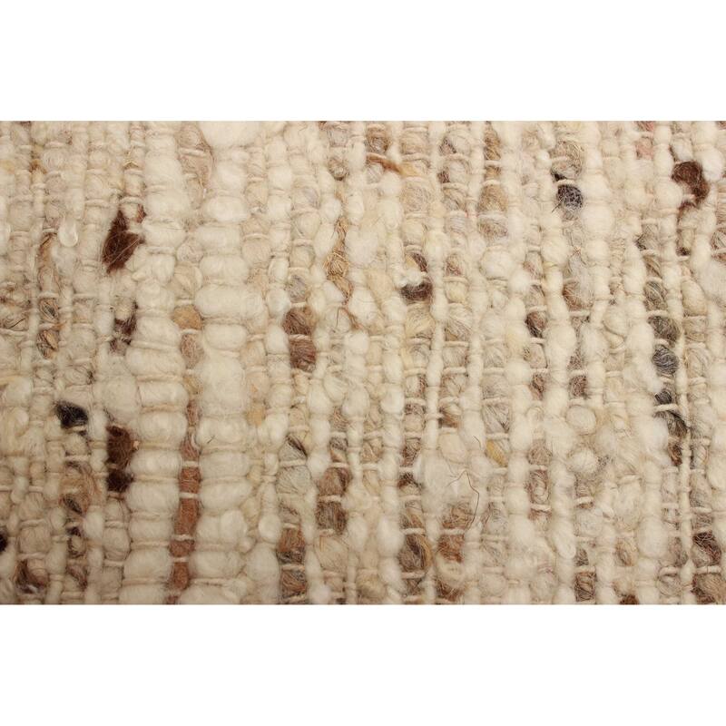 ECARPETGALLERY Braid weave Sienna Cream Wool Rug - 5'1 x 7'10