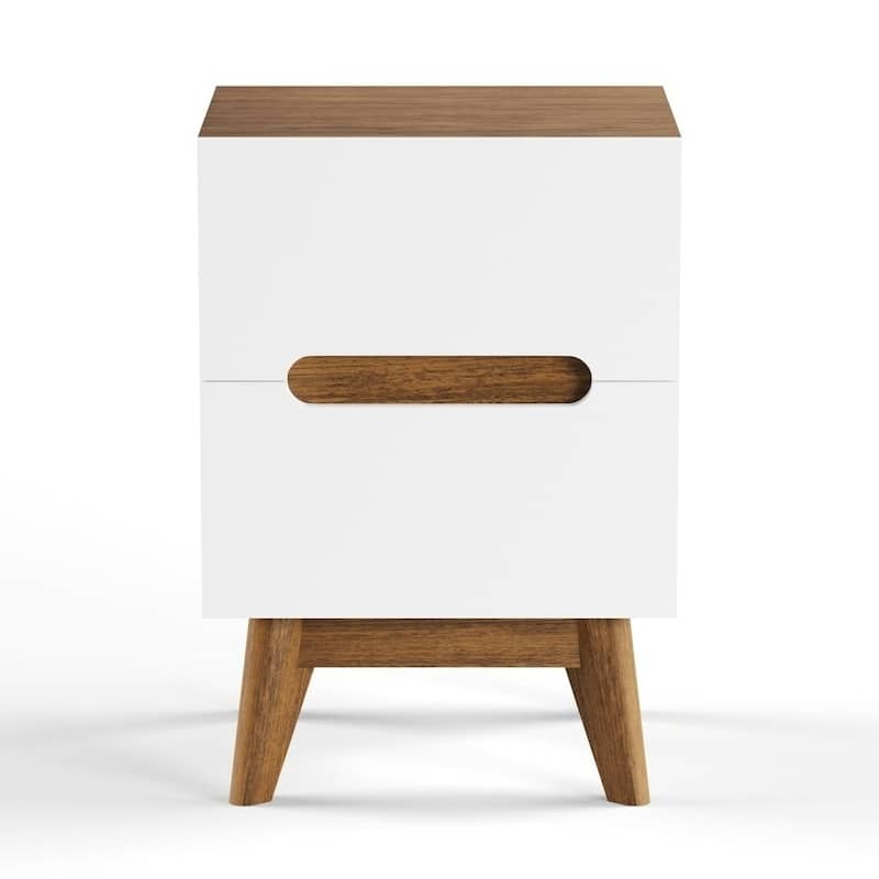 Carson Carrington Sundsvall Mid-century White/Walnut Nightstand