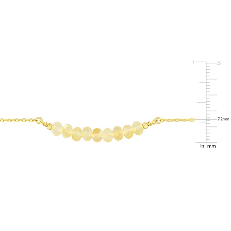 Miadora 0.81ct TGW 4.5mm Citrine Bead Necklace with Rolo Chain in Yellow Sterling Silver