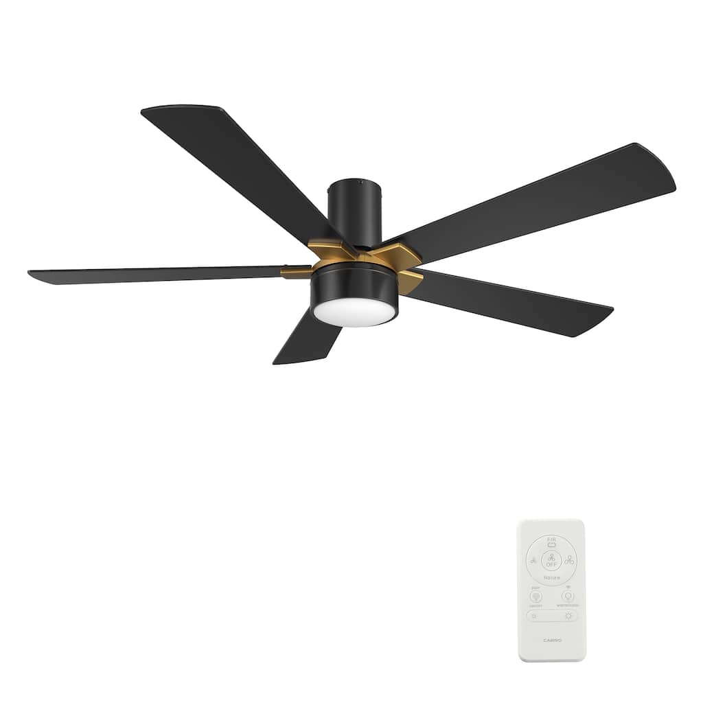 CARRO Hedland 52" 5-Blade Smart Ceiling Fan with LED Light and Remote-Flush Mount - N/A