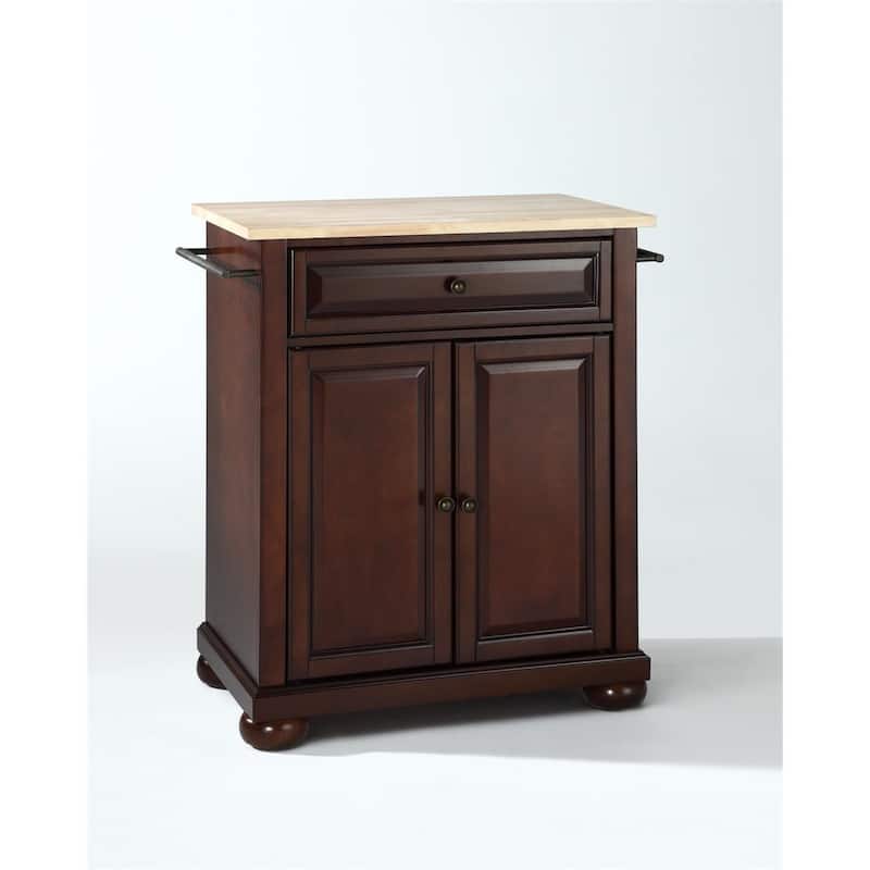 Kitchen Island Cart with Wood Top & Storage - Portable Kitchen Furniture for Small Spaces
