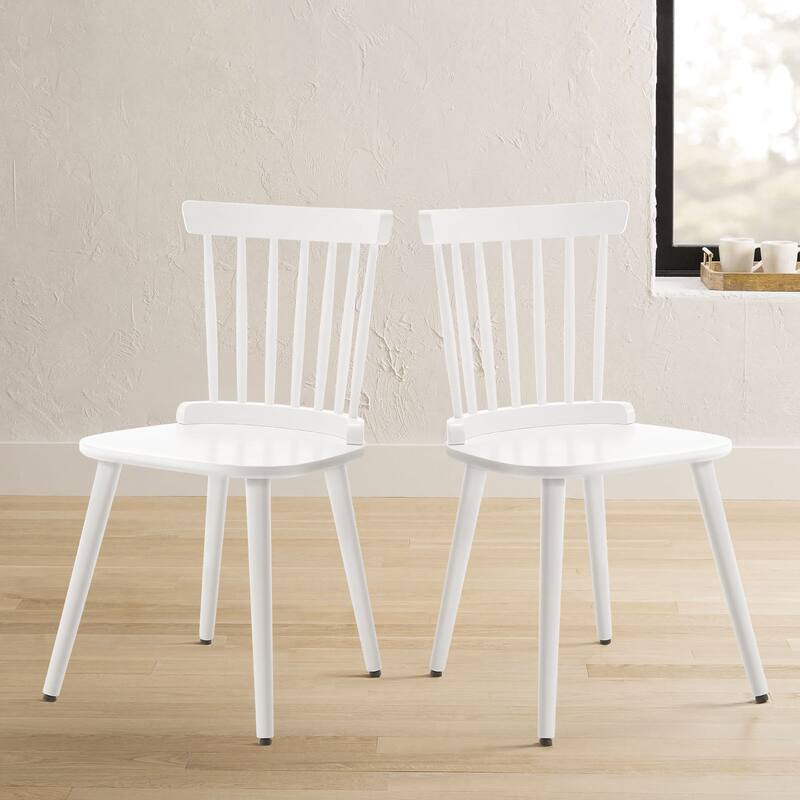 Solid Wood Spindle Back Windsor Dining Chairs Set of 2 - 33.3"H x 17.72"W x 19.7"D