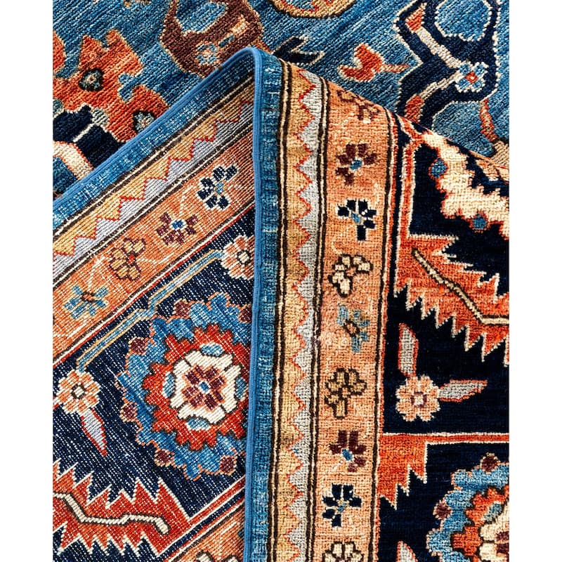 Serapi One-of-a-Kind Hand-Knotted Area Rug - Blue - 9' 10" x 13' 9"