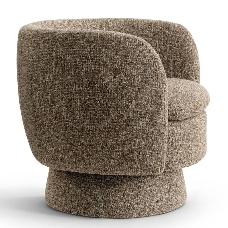 Upholstered 360 Swivel Barrel Accent Armchair