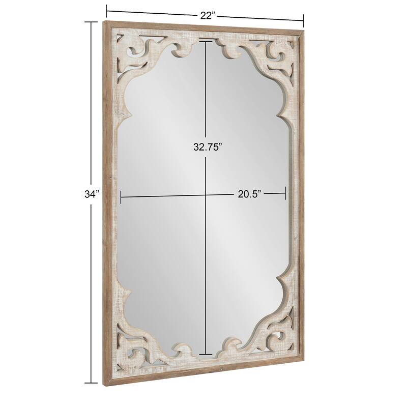 Kate and Laurel Shovali Framed Wall Mirror - Rustic Brown/White - 22x34
