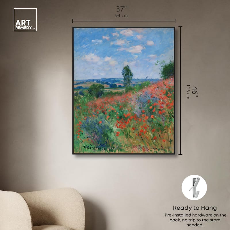 Blanket of Poppies II Canvas by Art Remedy