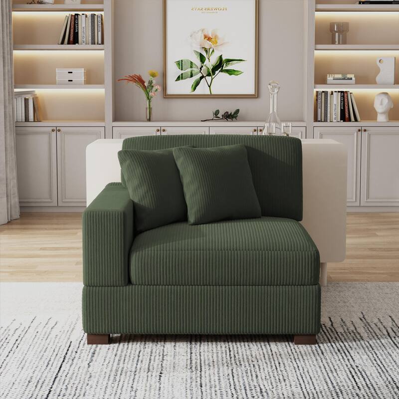 Corduroy Armchair Sofa Corner Chairs With Pillows