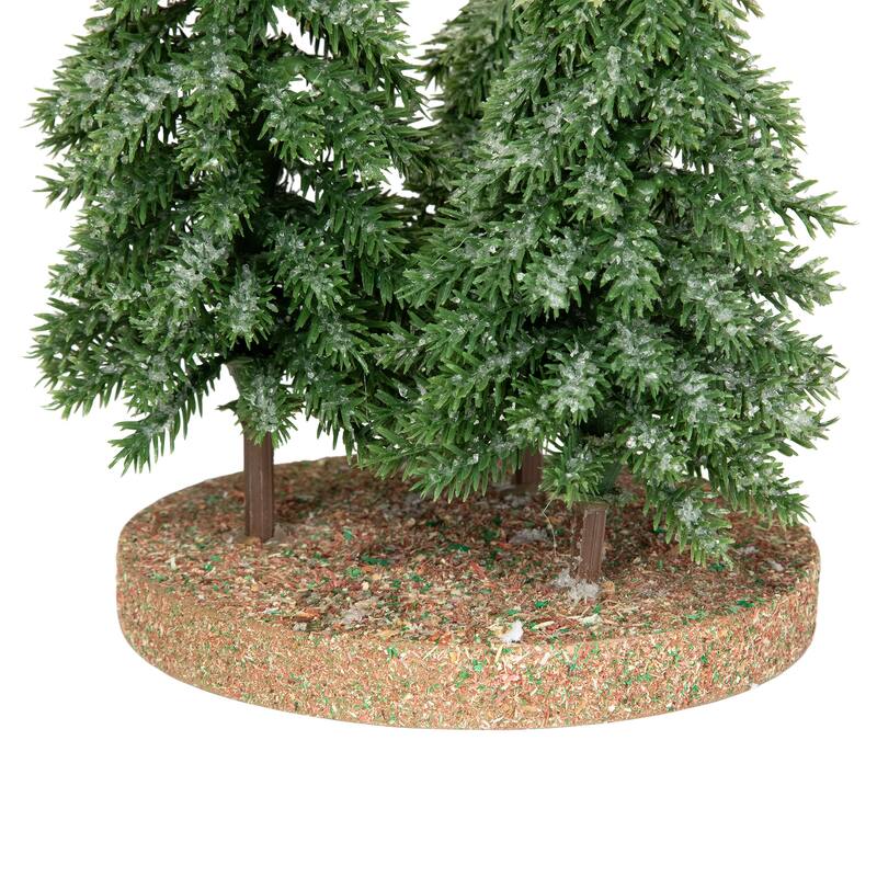 Icy Downswept Pine Trio of Trees Christmas Decoration - 8" - Unlit