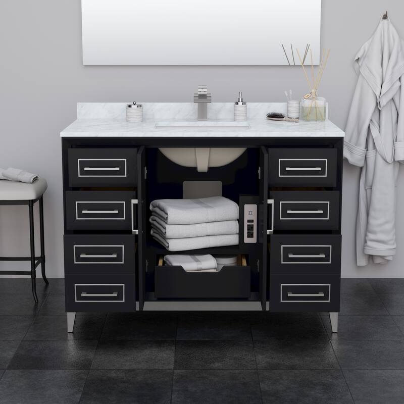 Marlena 48-Inch Single Vanity Set, Carrara Marble Top
