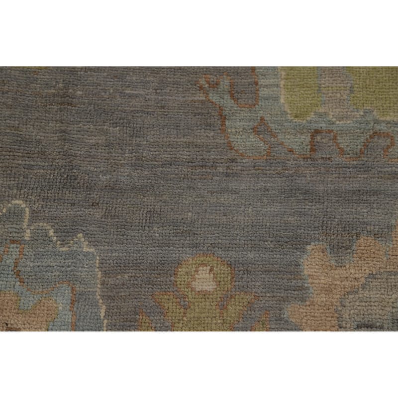 Hand Knotted Oriental 100% Wool Carpet Transitional All-Over Greys & Charcoal Oushak Area Rug - 9' 11'' X 8' 1''