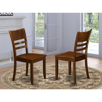 Modern Dining Chairs - Set of 2 - Wood Seat - Espresso Finish - Kitchen Accent Chairs