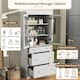 70.1" Modern High Freestanding Tall Bathroom Cabinet with 2 Adjustable Shelves, 3 Drawers, Soft Close Glass Doors
