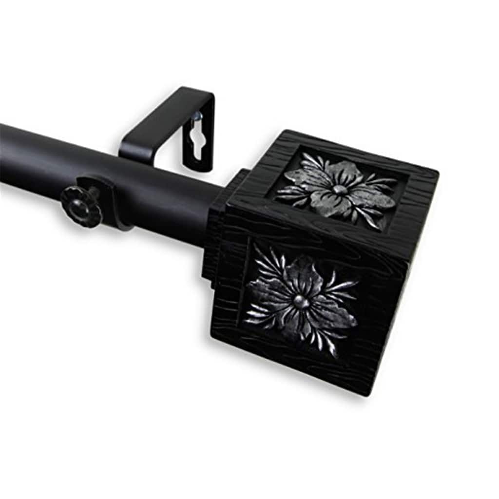 Medieval Window Curtain Rod - Tension Rod, Adjustable, Decorative, Black - HomeStock - 48