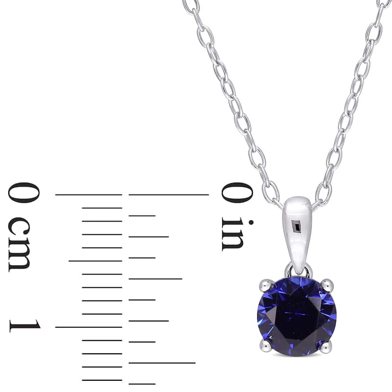 Miadora Birthstone Gemstone Heart Design Solitaire Necklace Sterling Silver
