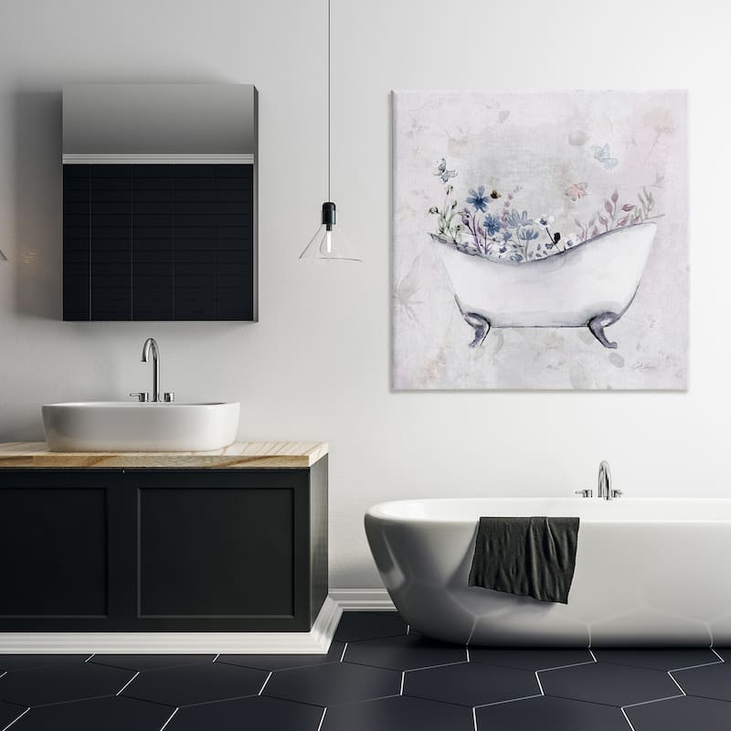Stupell Delicate Bath with Botanics Canvas Wall Art Design By Stella Chang