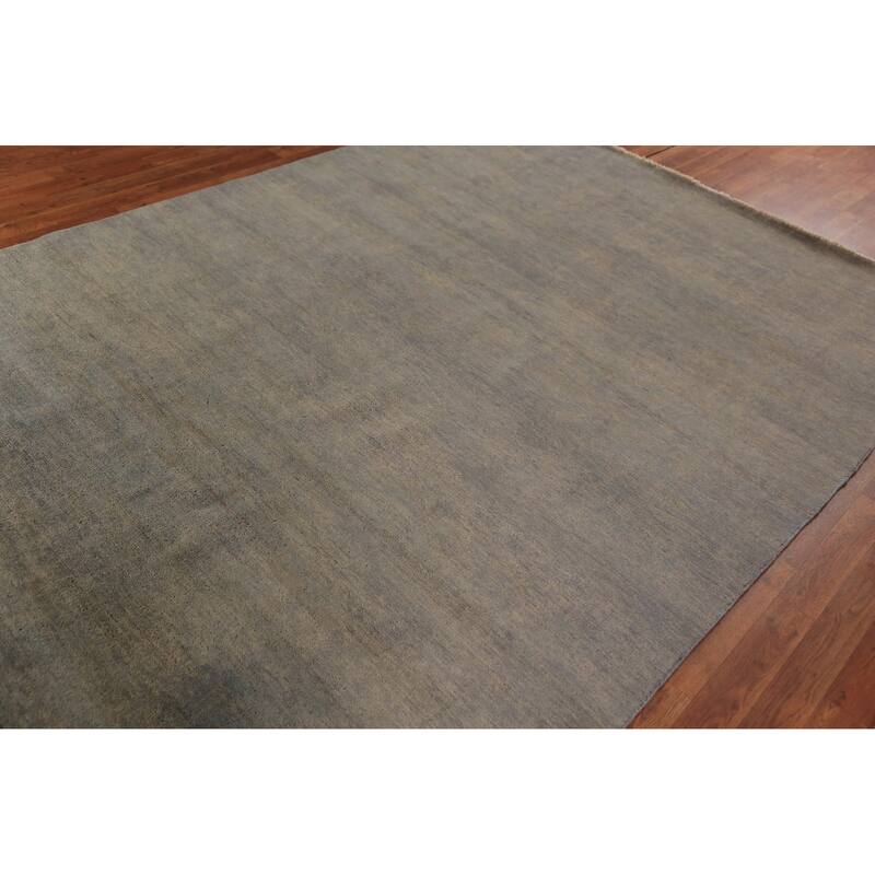 Gray & Beige Modern Gabbeh Oriental Area Rug Hand-Knotted Wool Carpet - 6'7" x 9'3"