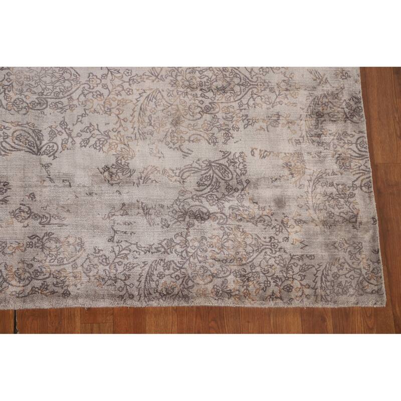All-Over Modern Abstract Area Rug Hand-Knotted Wool Carpet - 6'7" x 9'11"