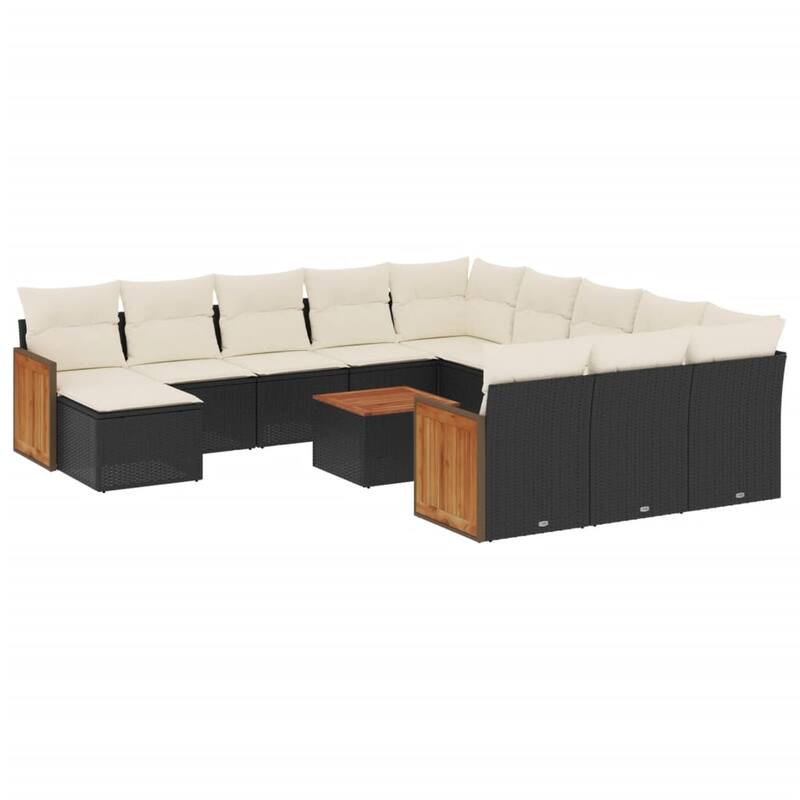 vidaXL Garden Sofa Set Black - 21.7 x 21.7 x 14.6