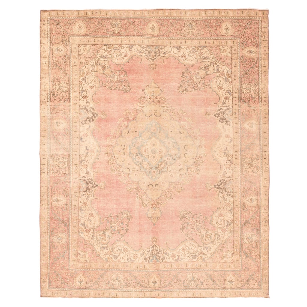 ECARPETGALLERY Hand-knotted Antalya Vintage Pink Wool Rug - 9'10 x 12'2