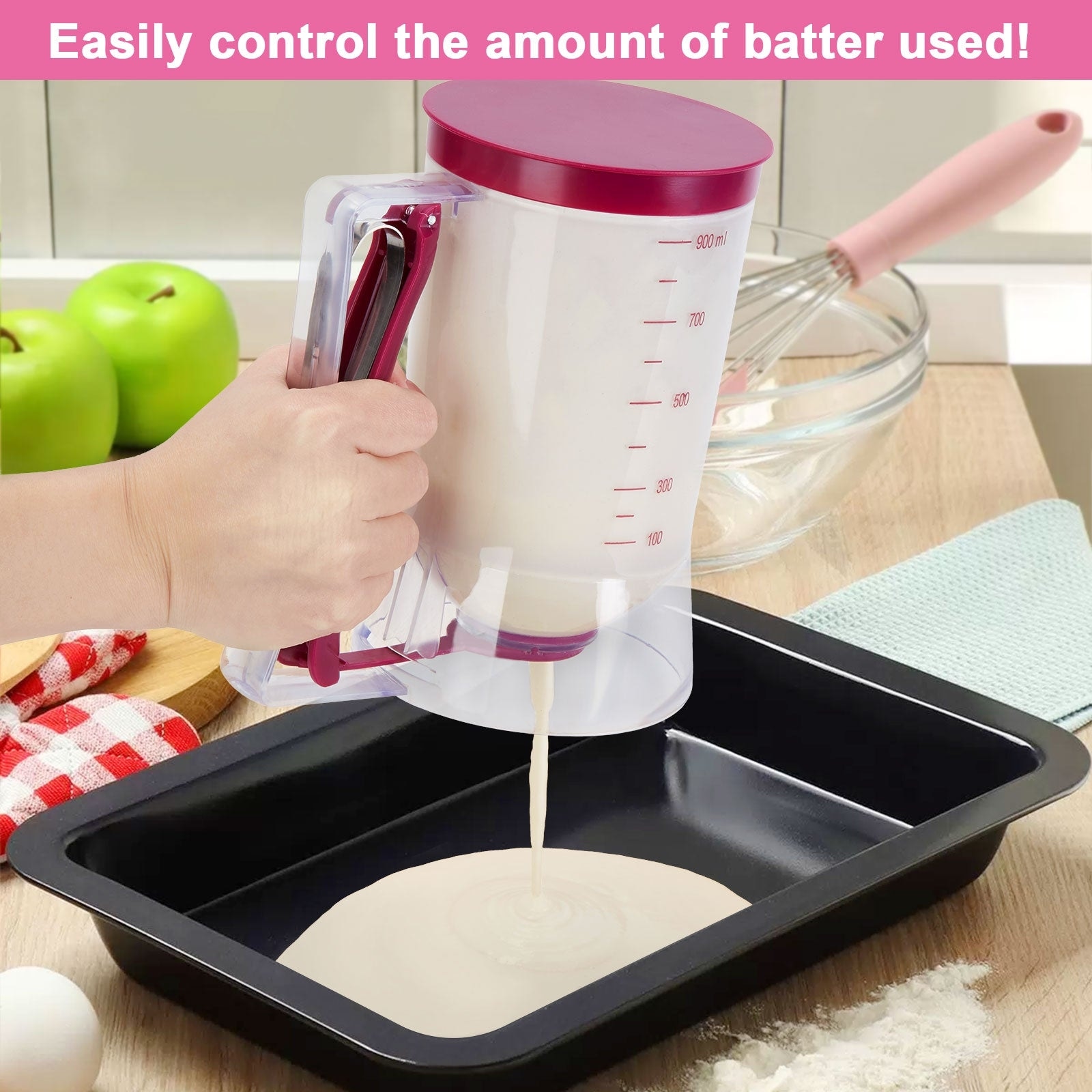 Cup Cake Batter Dispenser for Pancakes Waffles Cupcakes Other Desserts 900ml 7.09x4.33x7.48 On Sale Bed Bath Beyond 18354359