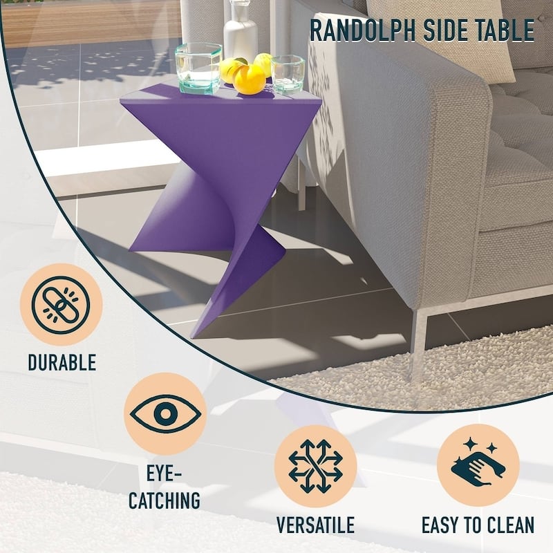 LeisureMod Randolph Modern Side Table - Grey - 15.5 x 17 x 17