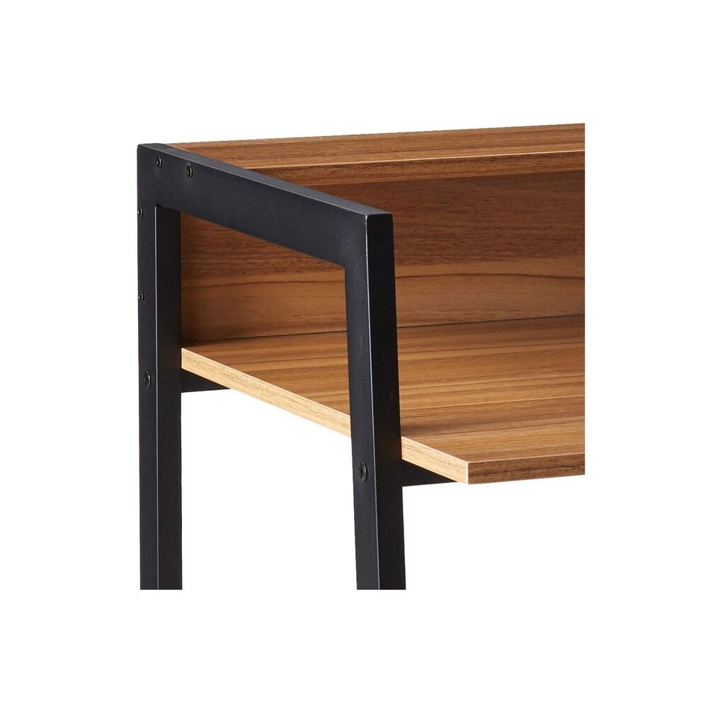 Shop Offex Wide Wood And Metal Student Desk Dark Free Shipping