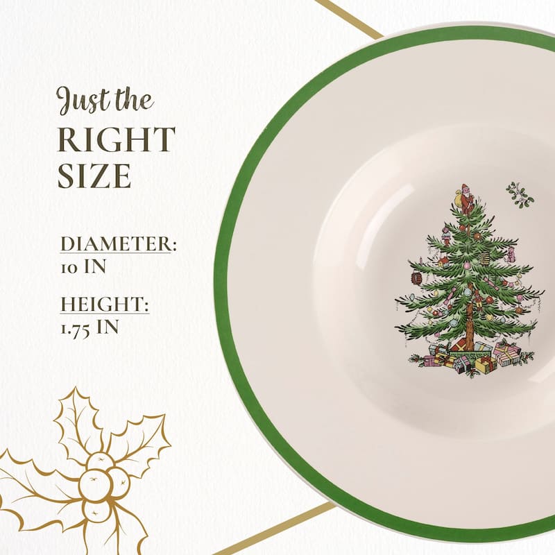 Spode Christmas Tree Set of 4 Pasta Bowls - 10 in