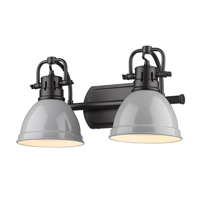 Duncan 2 Light Bath Vanity - 16.5"x8.5" - 16.5"x8.5" - Matte Black