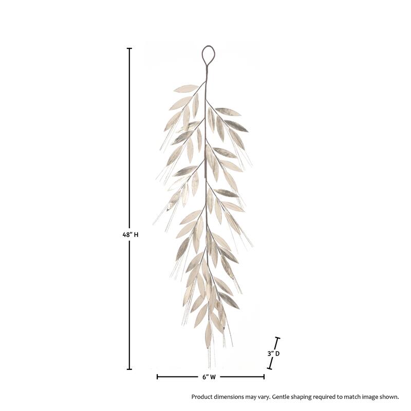 48" Metallic Laurel Leaf Grass Garland