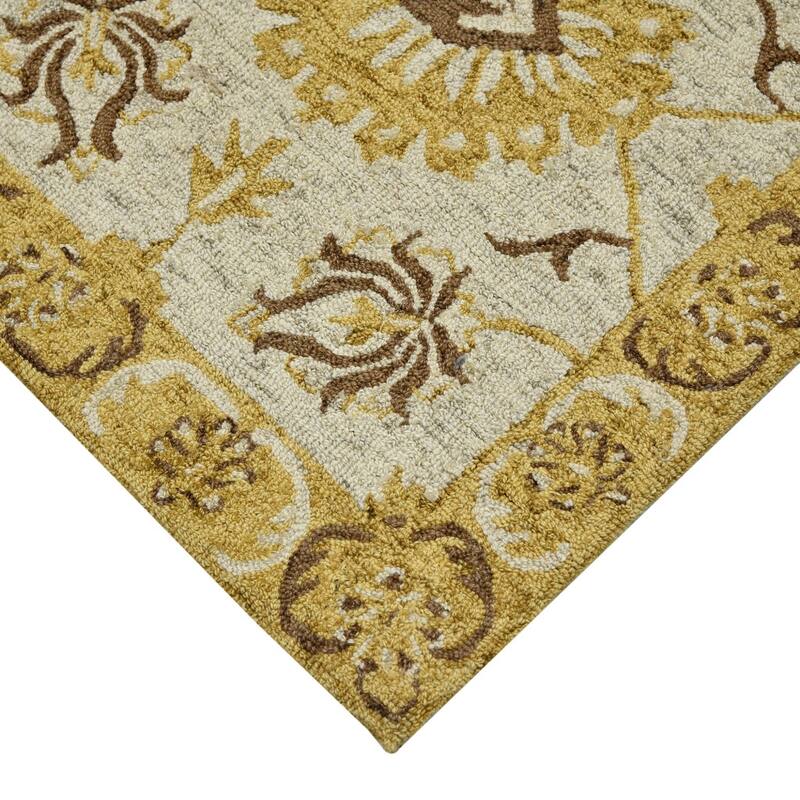HomeRoots Floral Medallion Traditional Rectangle Area Rug
