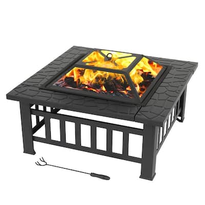 Metal Portable 32-inch Courtyard Fire Pit with Accessories