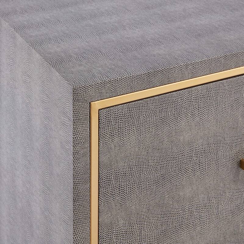 NPD Furniture Edinburgh 2 Drawer Faux Shagreen End table