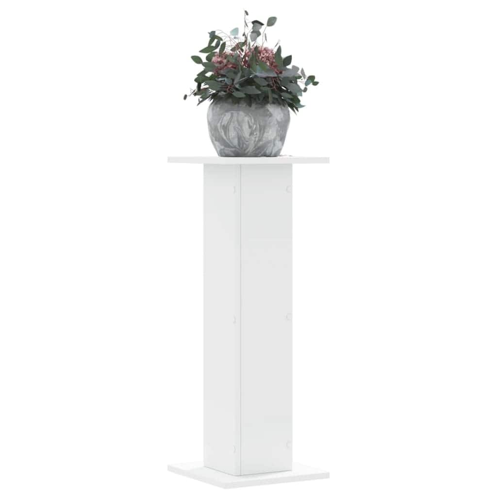 vidaXL Plant Stand White Engineered wood 11.8 x 11.8 x 31.5 in - 11.8 x 11.8 x 31.5 in