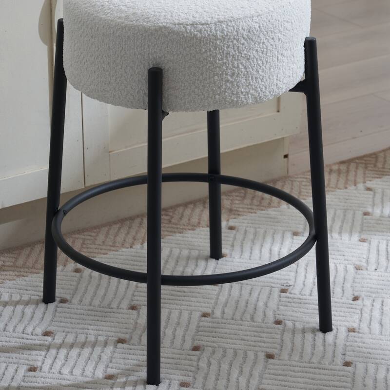 GDFStudio - Asher Modern Foam Upholstered Round Bar Stool - Set of 2