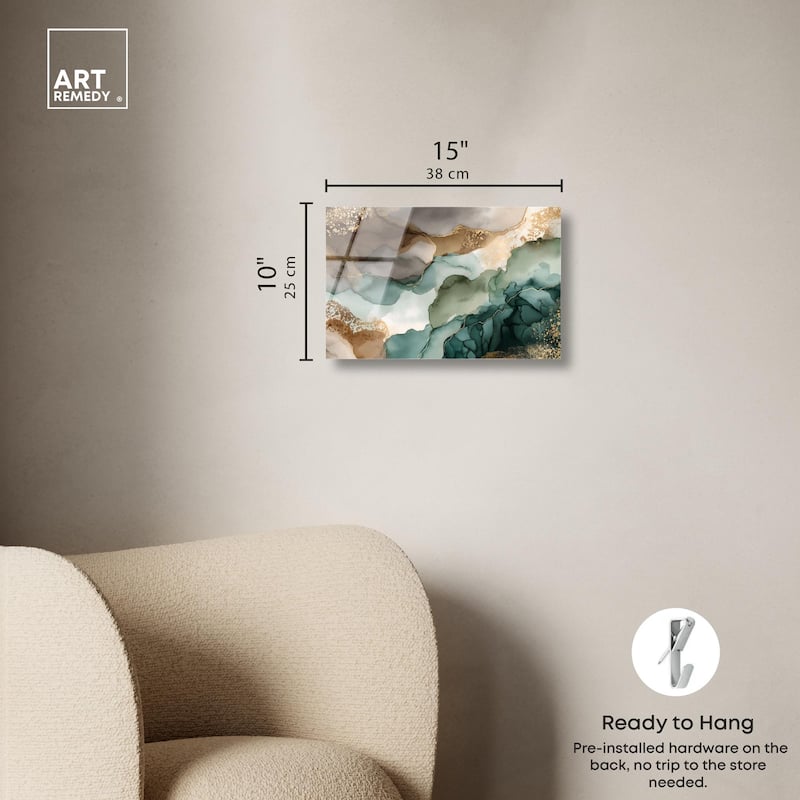 Golden Estuary I Acrylic by Art Remedy, Ready to Hang
