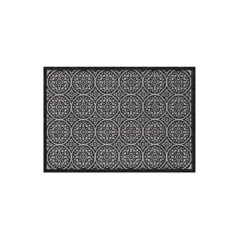 World Rug Gallery Transitional Floral Circles Textured Flat Weave Indoor/Outdoor Area Rug