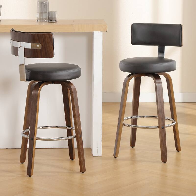 Faux Leather Upholstered Swivel Counter/ Bar Stools Set of 1/2/4