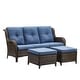 preview thumbnail 23 of 34, Rilyson 3-Piece Outdoor Wicker Sectional Sofa Set with Ottoman