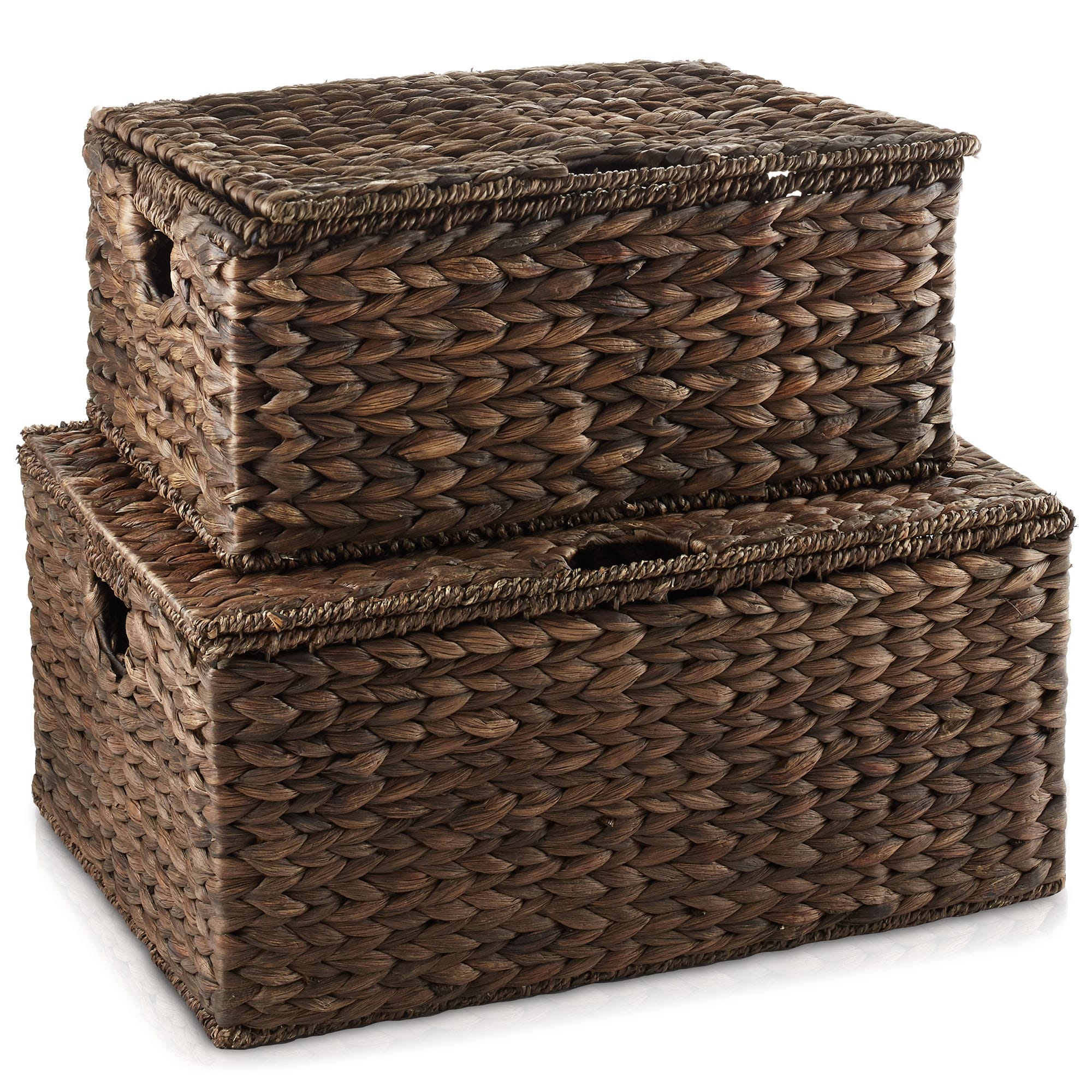 Casafield 10.5 x 10.5 Water Hyacinth Storage Baskets, Collapsible Cube  Organizers, Woven Bins for Bathroom, Bedroom, Laundry, Pantry, Shelves