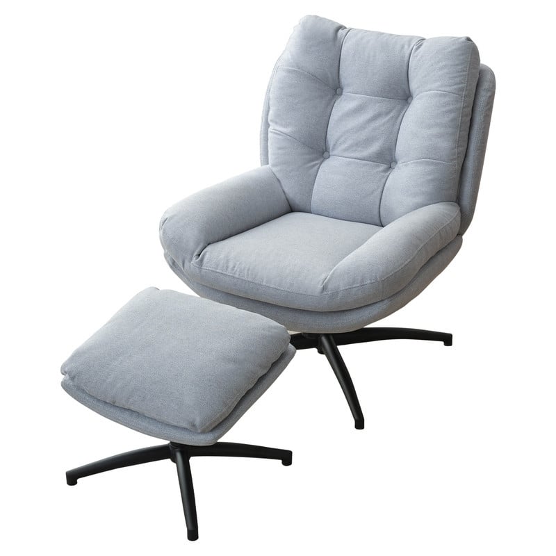 Swivel Accent Chair with Ottoman Rocker Chairs Ottoman Set Rocking Glider Lounge Reading Chair Footrest for Living Room Green